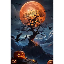 Load image into Gallery viewer, Diamond Painting - Full Round - Tree under Halloween night (40*60CM)
