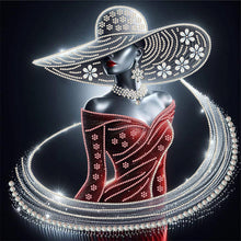 Load image into Gallery viewer, Diamond Painting - Partial Special Shaped - Elegant lady (40*40CM)

