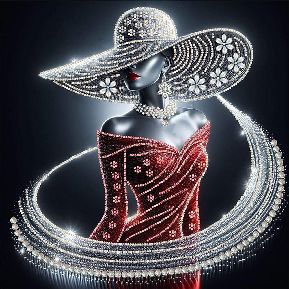 Diamond Painting - Partial Special Shaped - Elegant lady (40*40CM)