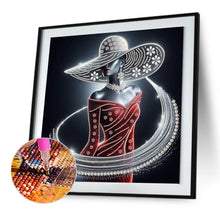 Load image into Gallery viewer, Diamond Painting - Partial Special Shaped - Elegant lady (40*40CM)
