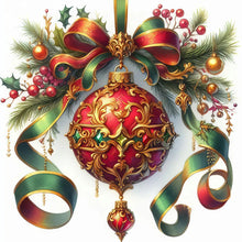 Load image into Gallery viewer, Diamond Painting - Full Round - Christmas ribbon red ball (40*40CM)
