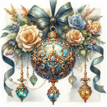 Load image into Gallery viewer, Diamond Painting - Full Round - Christmas rose blue ball (40*40CM)
