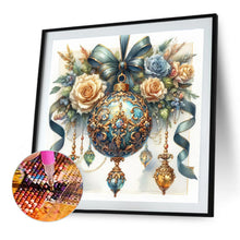 Load image into Gallery viewer, Diamond Painting - Full Round - Christmas rose blue ball (40*40CM)
