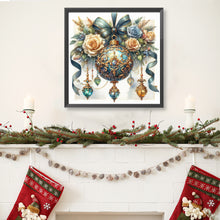 Load image into Gallery viewer, Diamond Painting - Full Round - Christmas rose blue ball (40*40CM)
