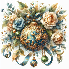 Load image into Gallery viewer, Diamond Painting - Full Round - Christmas flower bush blue ball (40*40CM)
