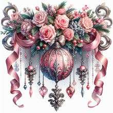 Load image into Gallery viewer, Diamond Painting - Full Round - Christmas ribbon pink ball (40*40CM)
