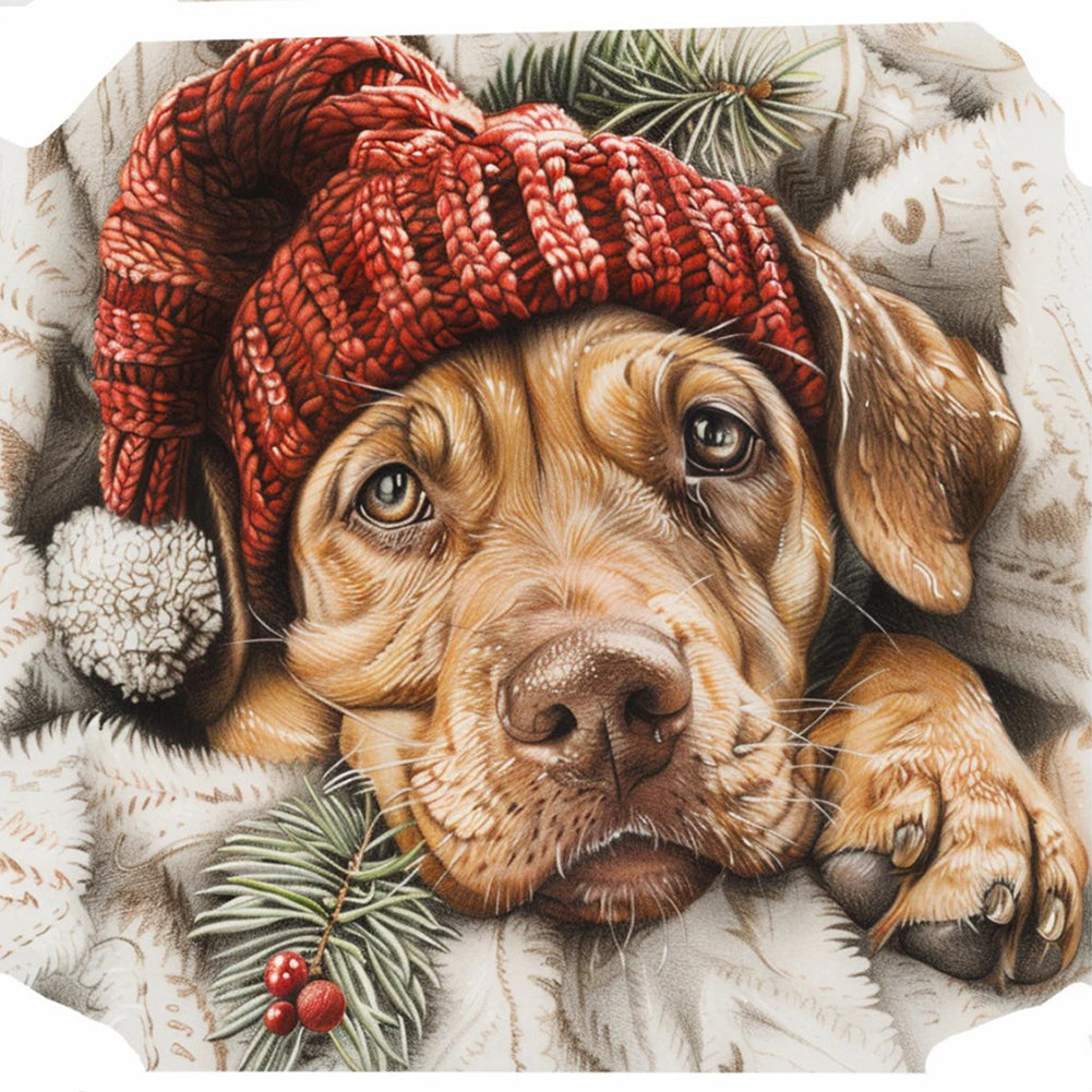 Diamond Painting - Full Round - Christmas Vizsla (40*40CM)