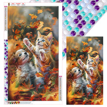 Load image into Gallery viewer, Diamond Painting - Full Round - Autumn maple leaf cat and dog (40*70CM)
