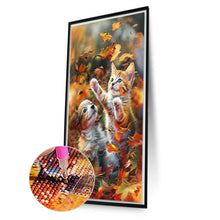 Load image into Gallery viewer, Diamond Painting - Full Round - Autumn maple leaf cat and dog (40*70CM)
