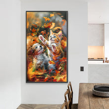 Load image into Gallery viewer, Diamond Painting - Full Round - Autumn maple leaf cat and dog (40*70CM)
