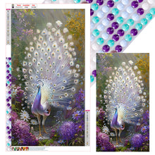 Load image into Gallery viewer, Diamond Painting - Full Round - White peacock in the flower field (40*70CM)
