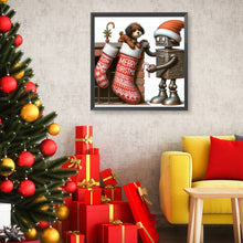 Load image into Gallery viewer, Diamond Painting - Full Round - Christmas robot and dog (50*50CM)
