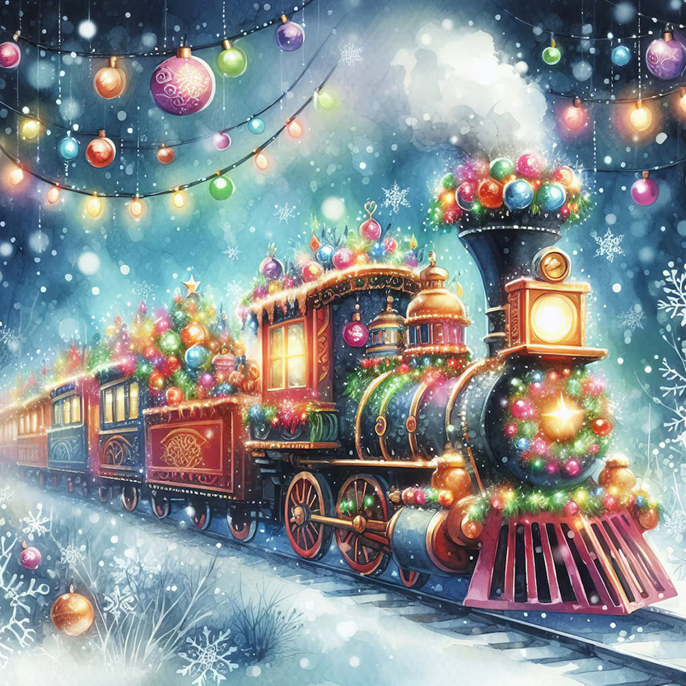 Diamond Painting - Full Round - Christmas train (50*50CM)