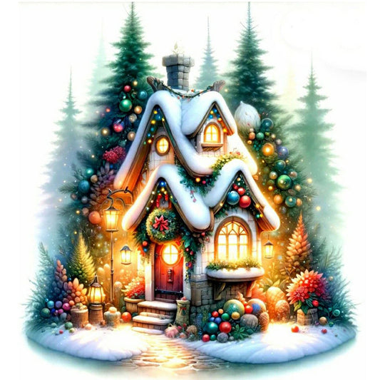Diamond Painting - Full Round - Christmas tree and igloo (50*50CM)