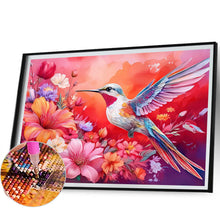 Load image into Gallery viewer, Diamond Painting - Full Round - Hummingbird in flower bush (60*40CM)
