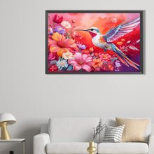 Load image into Gallery viewer, Diamond Painting - Full Round - Hummingbird in flower bush (60*40CM)
