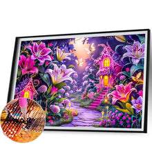 Load image into Gallery viewer, Diamond Painting - Full Round - Purple small house in lily field (60*40CM)
