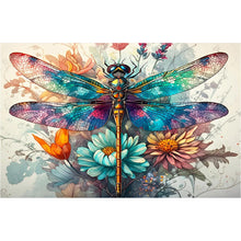 Load image into Gallery viewer, Diamond Painting - Full Round - Dragonfly in the flower field (60*40CM)

