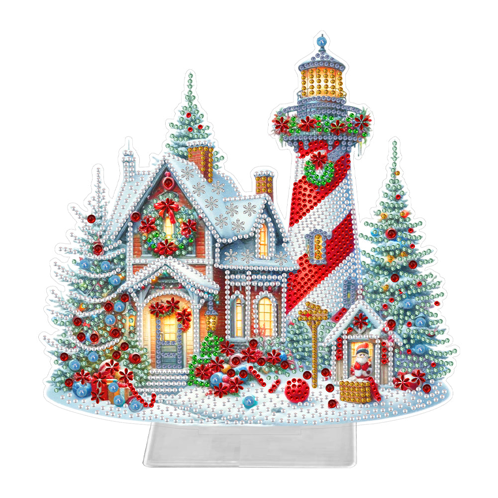 Christmas Acrylic Special Shape Igloo Table Top Diamond Painting Ornament Kits