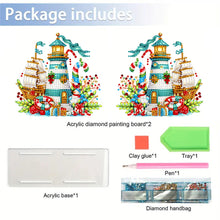 Load image into Gallery viewer, Acrylic Christmas Double Sided Nutcracker Diamond Art Storage Rack for Beginners
