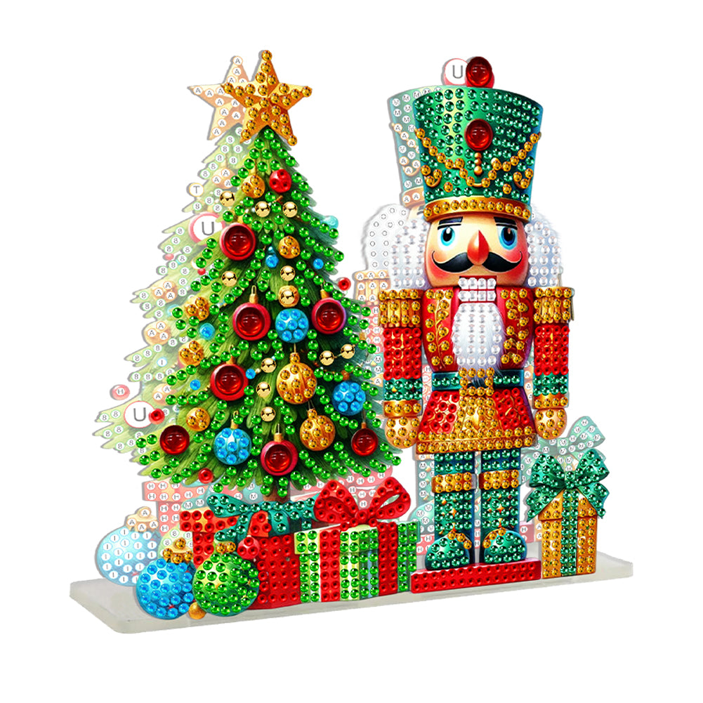 Acrylic Christmas Double Sided Nutcracker Diamond Art Storage Rack for Beginners