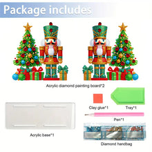 Load image into Gallery viewer, Acrylic Christmas Double Sided Nutcracker Diamond Art Storage Rack for Beginners

