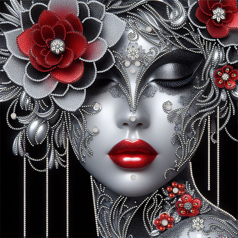 Diamond Painting - Partial Special Shaped - Elegant lady (40*40CM)
