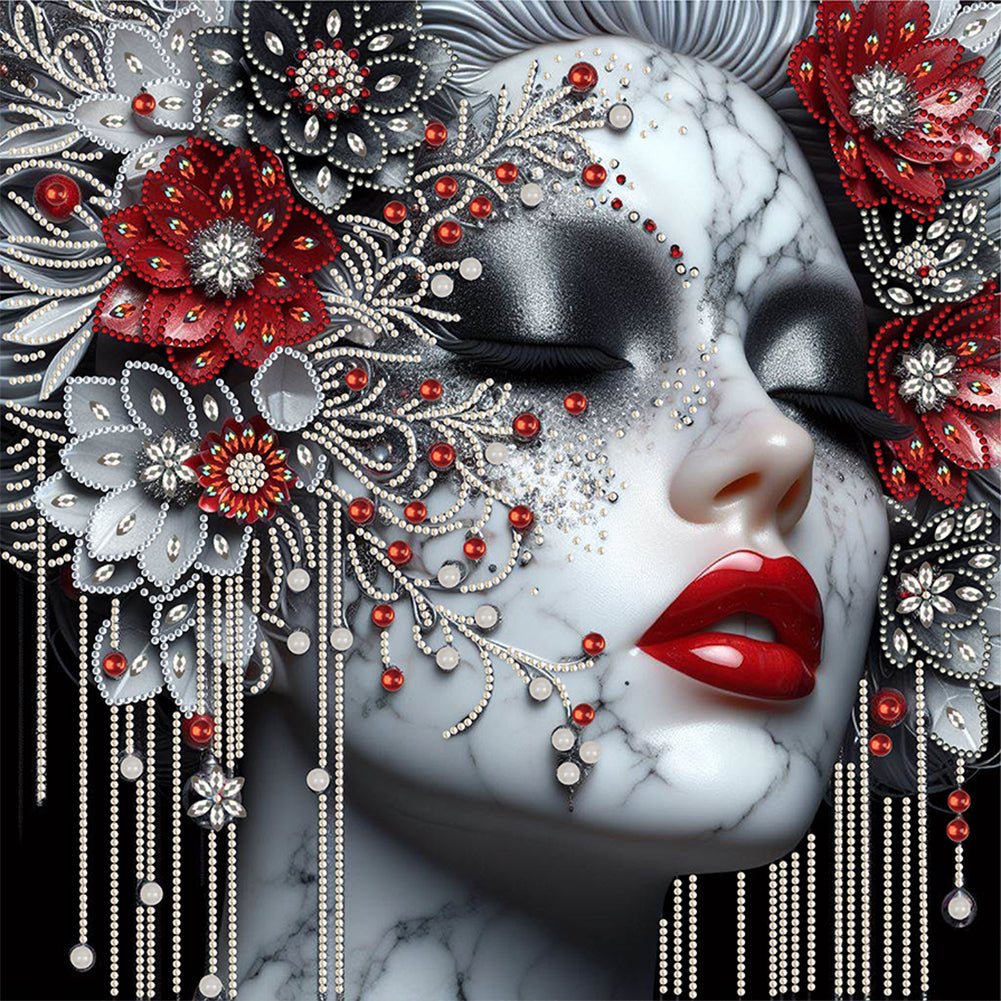 Diamond Painting - Partial Special Shaped - Elegant lady (40*40CM)