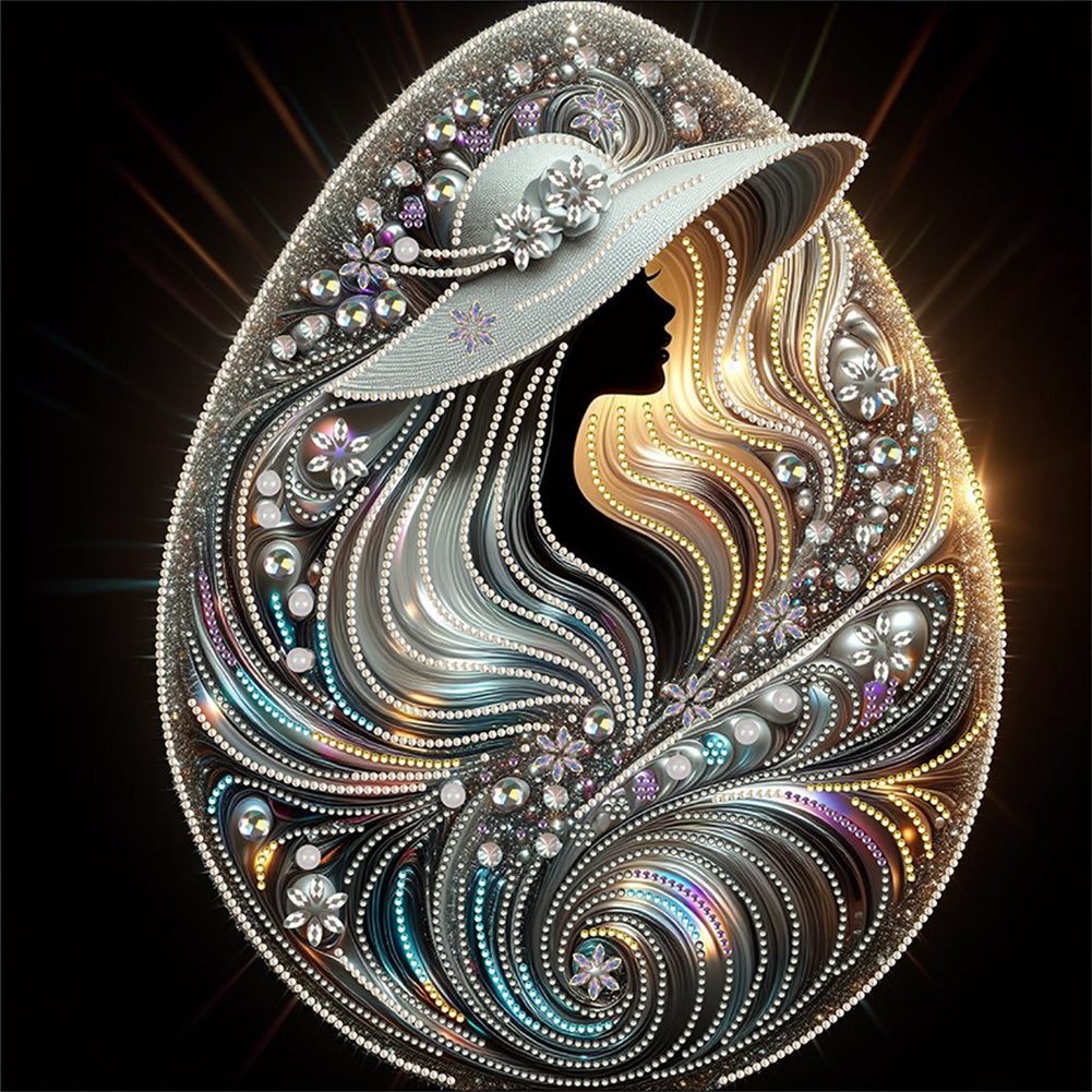 Diamond Painting - Partial Special Shaped - Elegant lady (40*40CM)