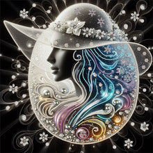 Load image into Gallery viewer, Diamond Painting - Partial Special Shaped - Elegant lady (40*40CM)
