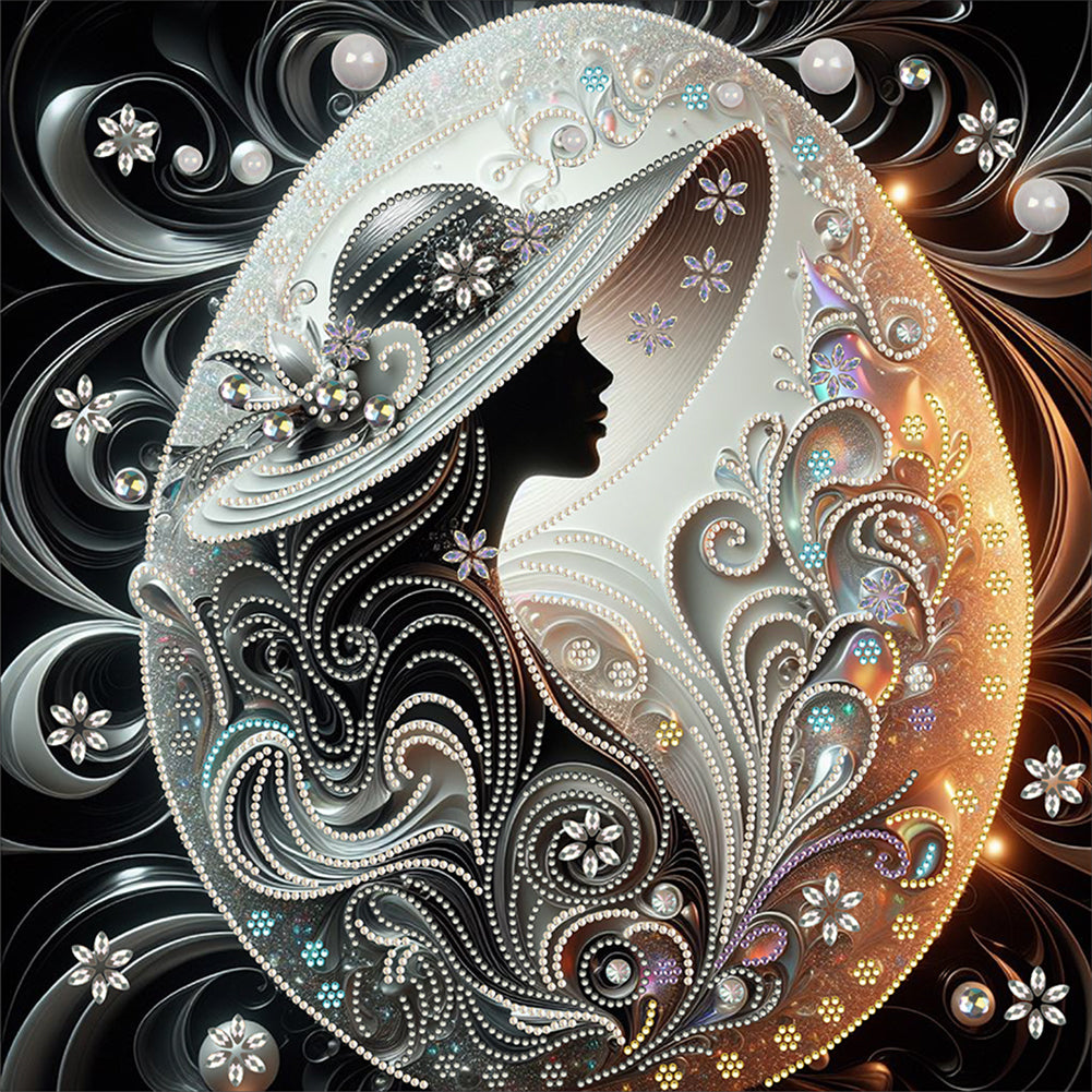 Diamond Painting - Partial Special Shaped - Elegant lady (40*40CM)