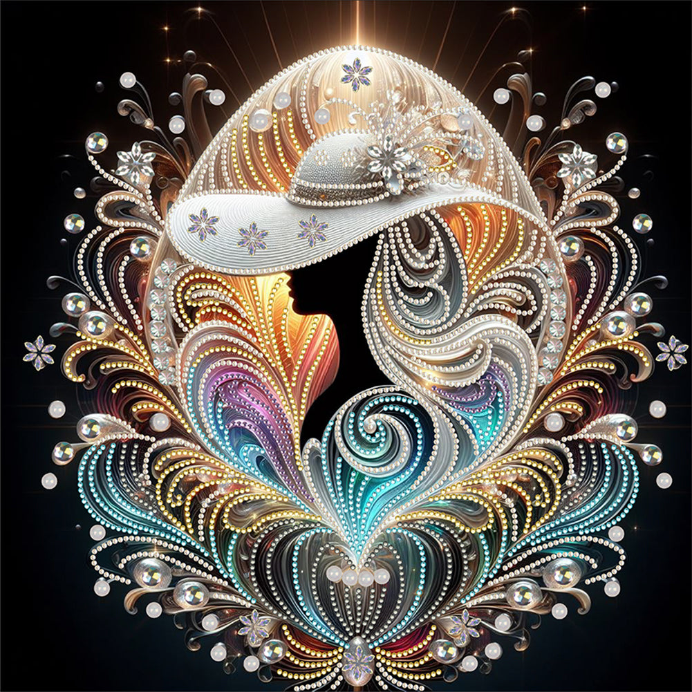 Diamond Painting - Partial Special Shaped - Elegant lady (40*40CM)