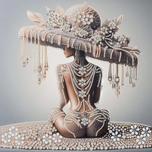 Load image into Gallery viewer, Diamond Painting - Partial Special Shaped - Elegant lady with pearls (40*40CM)
