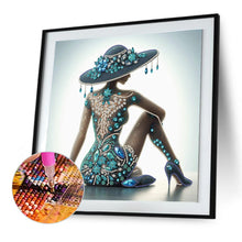 Load image into Gallery viewer, Diamond Painting - Partial Special Shaped - Elegant lady with pearls (40*40CM)
