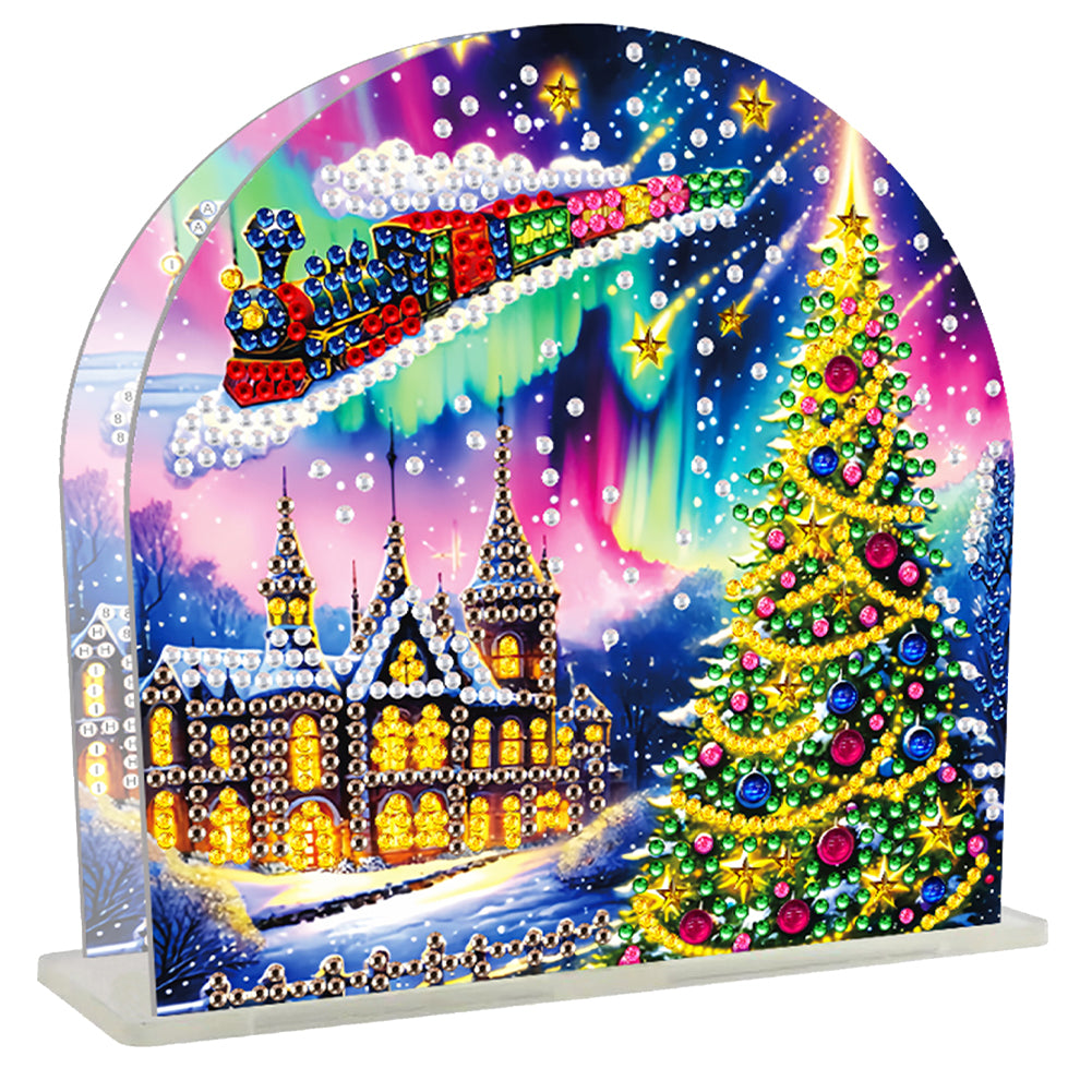 Christmas Acrylic DIY 5D Diamond Art Painting Napkin Holder Set Home Table Decor