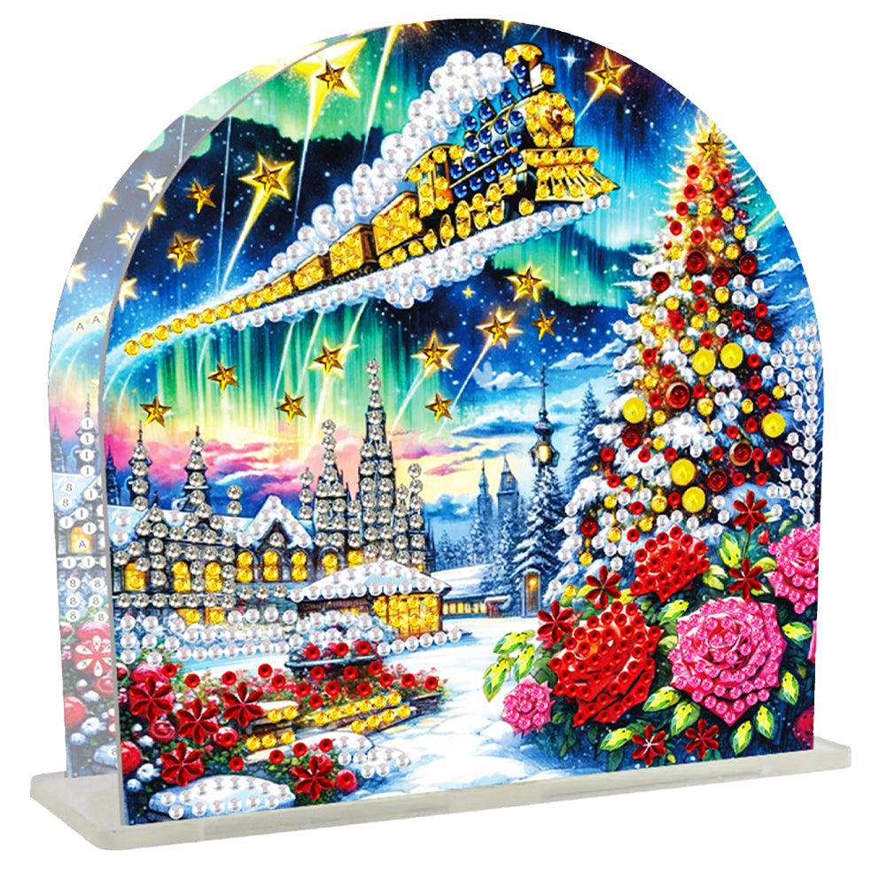 Christmas Acrylic DIY 5D Diamond Art Painting Napkin Holder Set Home Table Decor