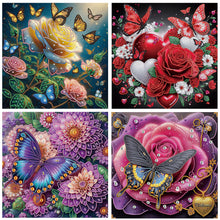 Load image into Gallery viewer, 4Pcs Partial Special Diamond Painting Set - Butterfly flower (40*40CM)
