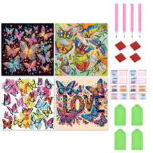 Load image into Gallery viewer, 4Pcs Partial Special Diamond Painting Set - Flying butterfly (30*30CM)
