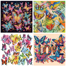 Load image into Gallery viewer, 4Pcs Partial Special Diamond Painting Set - Flying butterfly (30*30CM)
