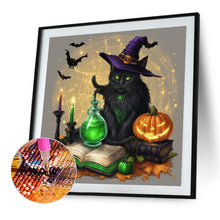Load image into Gallery viewer, AB Diamond Painting - Full Round - Magic black cat (40*40CM)
