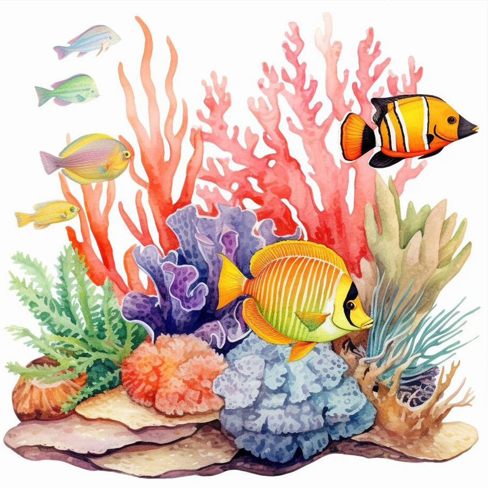 Diamond Painting - Full Round - Waterless sea bottom fish (40*40CM)