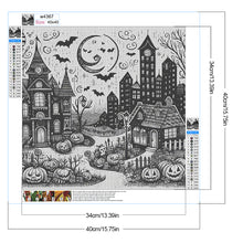 Load image into Gallery viewer, Diamond Painting - Full Round - Black and white Halloween night (40*40CM)
