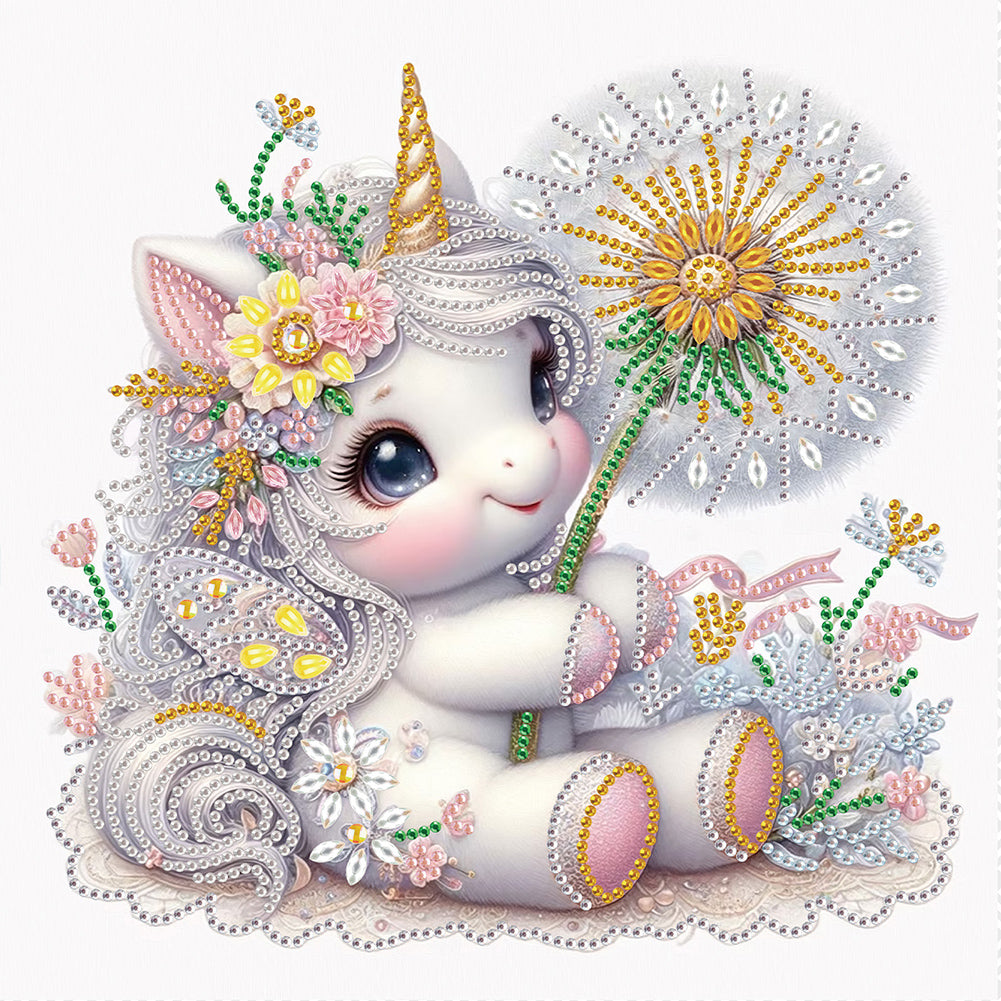 Diamond Painting - Partial Special Shaped - Unicorn (30*30CM)