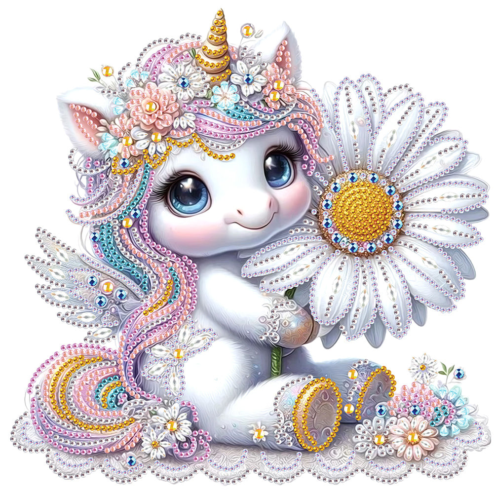 Diamond Painting - Partial Special Shaped - Unicorn (30*30CM)