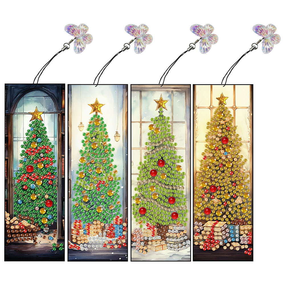 4Pcs Special Shaped Christmas Animal Diamond Painting Bookmark for Reading Lover