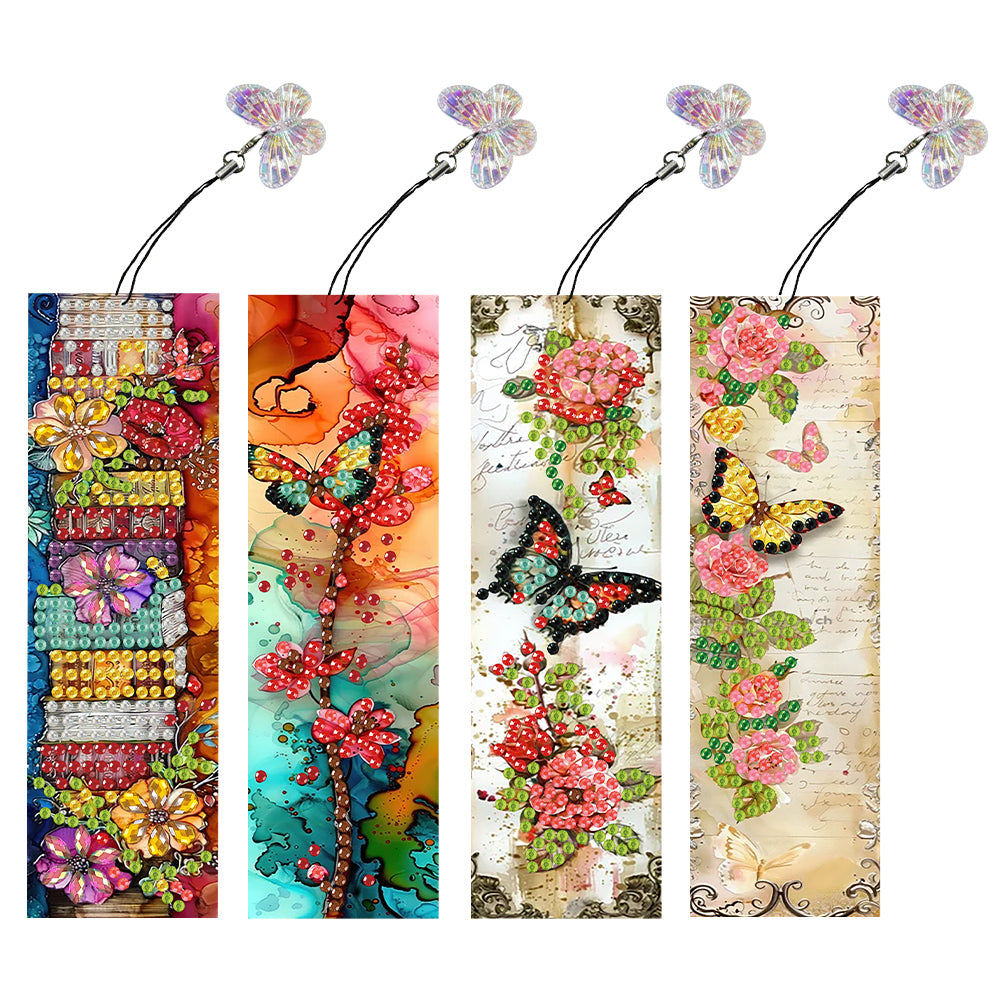 4Pcs Special Shaped Christmas Animal Diamond Painting Bookmark for Reading Lover