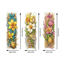Load image into Gallery viewer, 3Pcs Special Shaped Flowers Diamond Painting Bookmark Making Kit for Home Office
