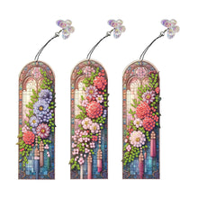 Load image into Gallery viewer, 3Pcs Special Shaped Flowers Diamond Painting Bookmark Making Kit for Home Office
