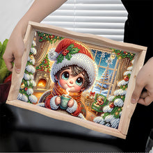 Load image into Gallery viewer, Wooden Christmas Rabbit 5D Diamond Painting Tray Art Craft for Desk Coffee Table
