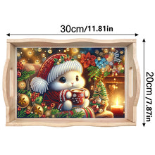 Load image into Gallery viewer, Wooden Christmas Rabbit 5D Diamond Painting Tray Art Craft for Desk Coffee Table
